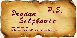 Prodan Šiljković vizit kartica